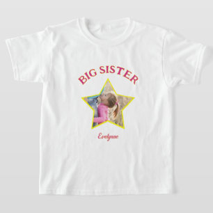 Big Sister Photo in Star Personalised T-Shirt