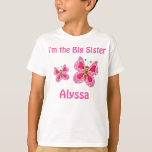 Big Sister Pink Butterfly Personalised shirt