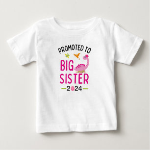 Big Sister Pink Dinosaur, Pregnancy Announcement Baby T-Shirt