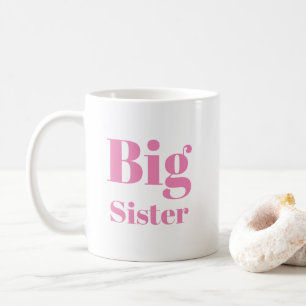 Big Sister Pink letters girl's white Coffee Mug