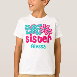 Big Sister Pink Teal Personalised shirt