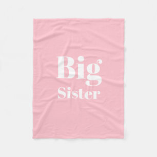 Big Sister Pink white girl's Fleece Blanket