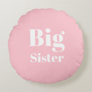 Big Sister Pink white girl's Round Cushion