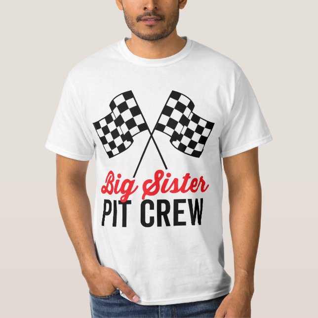 Big Sister Pit Crew for Racing Party Team Costume  T-Shirt (Front)