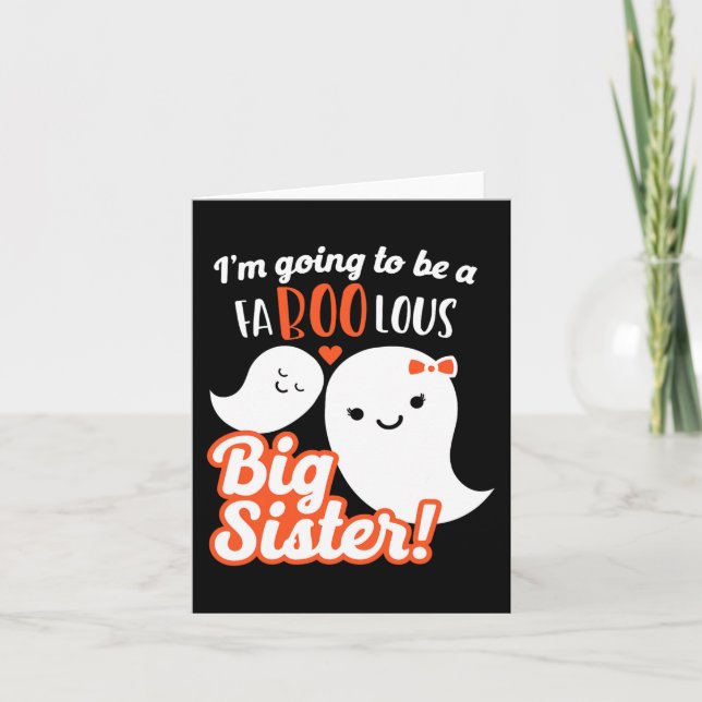 Big Sister Pregnancy Announcement Cute Ghost Girls (Front)