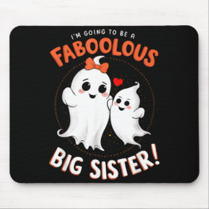 Big Sister Pregnancy Announcement Halloween Cute Mouse Mat