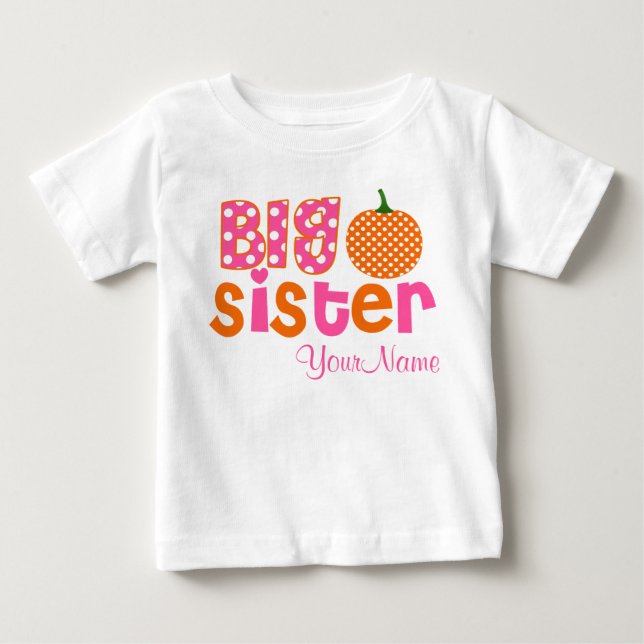 Big Sister Pumpkin Personalised Shirt (Front)