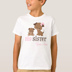 Big Sister Puppy Dog Personalised T-shirt
