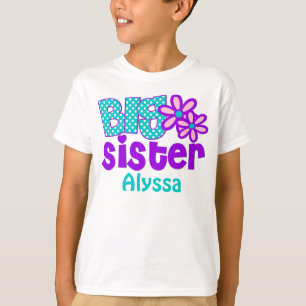 Big Sister Purple Teal Personalised shirt