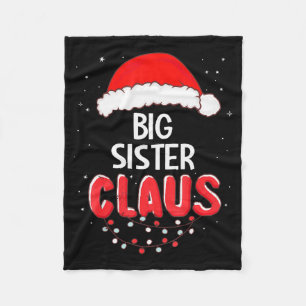 Big Sister Santa Claus Christmas Matching Costume Fleece Blanket