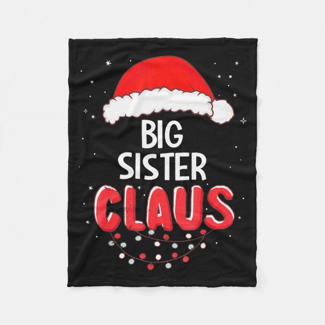 Big Sister Santa Claus Christmas Matching Costume  Fleece Blanket (Front)