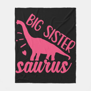 Big Sister Saurus in Pink Fleece Blanket