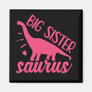 Big Sister Saurus in Pink Magnet