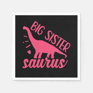 Big Sister Saurus in Pink Napkin