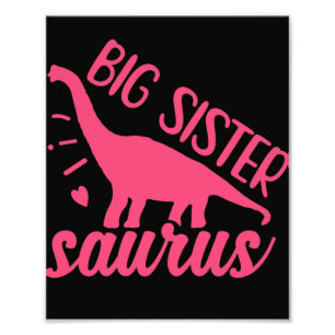 Big Sister Saurus in Pink Photo Print