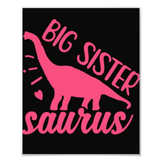 Big Sister Saurus in Pink Photo Print (Front)