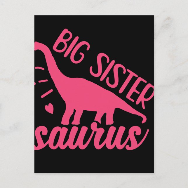 Big Sister Saurus in Pink Postcard (Front)