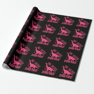 Big Sister Saurus in Pink Wrapping Paper