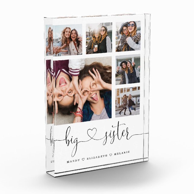Big Sister Script | Gift For Sisters Photo Collage (Left)