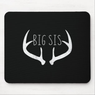 Big Sister Shirt - Big Sis Deer Antlers Hunting  Mouse Mat