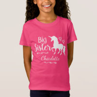 Big Sister Sibling Kids Unicorn Silhouette Girls