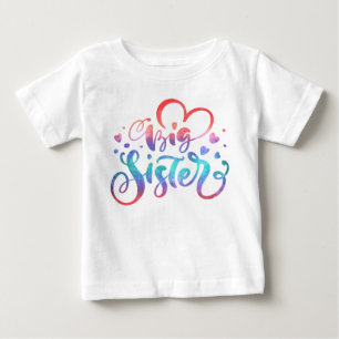 Big Sister, Siblings Colourful Baby T-Shirt