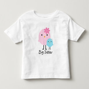 Big Sister Spring Birds Girls Tee