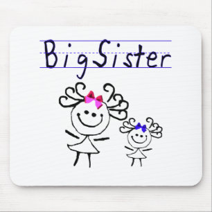 Big sister stick figure mouse mat