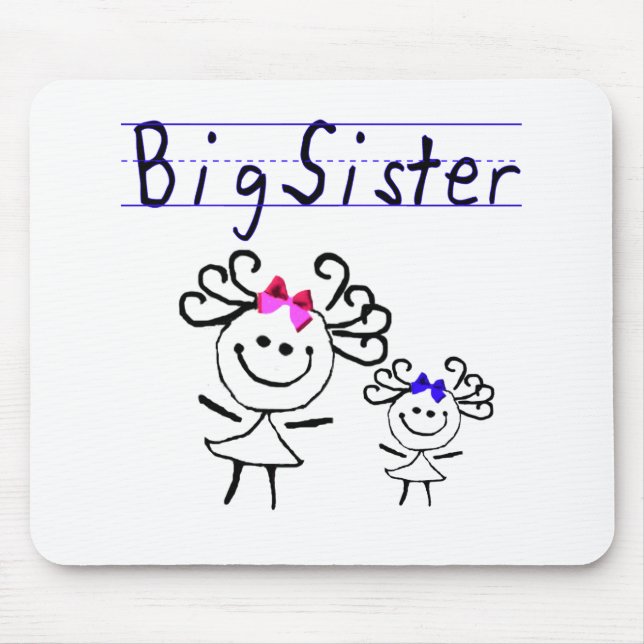 Big sister stick figure mouse mat (Front)