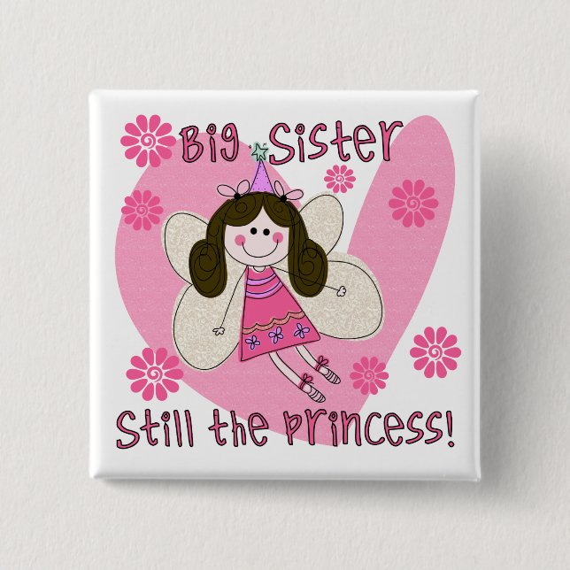Big Sister Still the Princess 15 Cm Square Badge (Front)