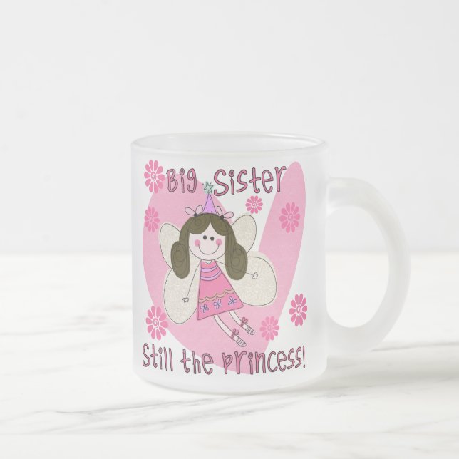 Big Sister Still the Princess Frosted Glass Coffee Mug (Right)