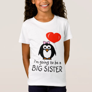 Big sister t shirt for sibling Penguin cartoon