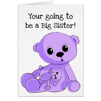 Big Sister Teddy Bear Personalised Greeting Card