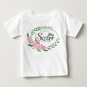 Big Sister to be Flower Wreath Baby T-Shirt