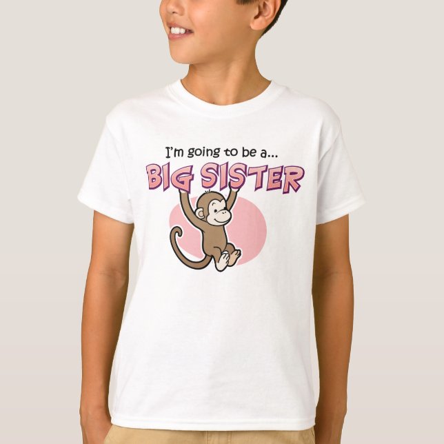 Big Sister to Be Monkey T-Shirt (Front)