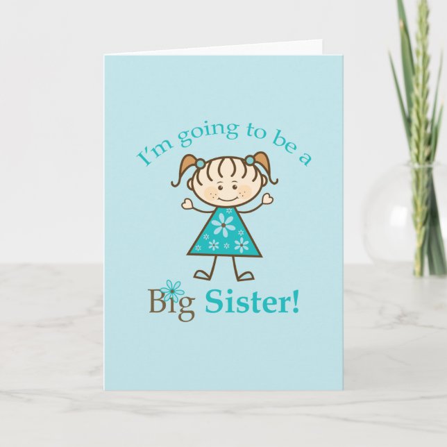 Big Sister To Be Stick Figure Announcement (Front)