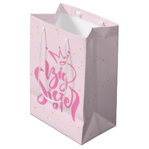 Big Sister Typography Modren Text  Medium Gift Bag