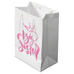 Big Sister Typography Modren Text  Medium Gift Bag