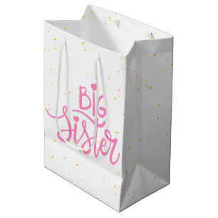 Big Sister Typography Modren Text Medium Gift Bag