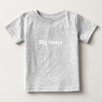 Big Sister white custom name text modern cute