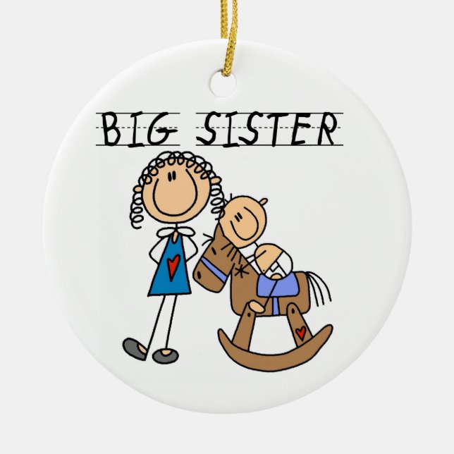 Big Sister With Baby Brother Gifts Ceramic Tree Decoration (Front)