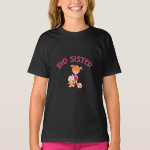 Big Sister with Baby Brother Proud Sister T-Shirt