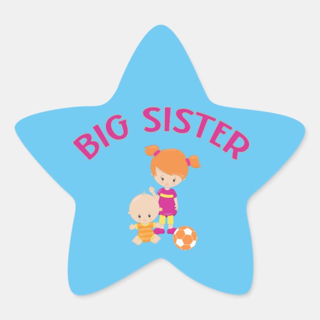 Big Sister with Baby Brother Star Star Sticker (Front)