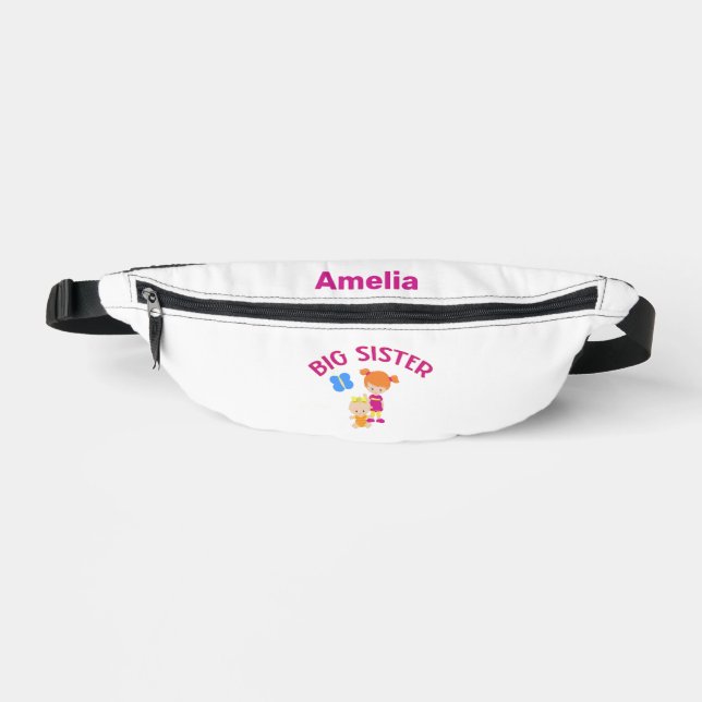 Big Sister with Baby Sister Proud Sister T-Shirt Bum Bags (Front)