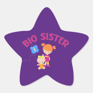 Big Sister with Baby Sister Star Sticker