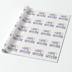 Big sister, with butterflies, gift wrap. wrapping paper