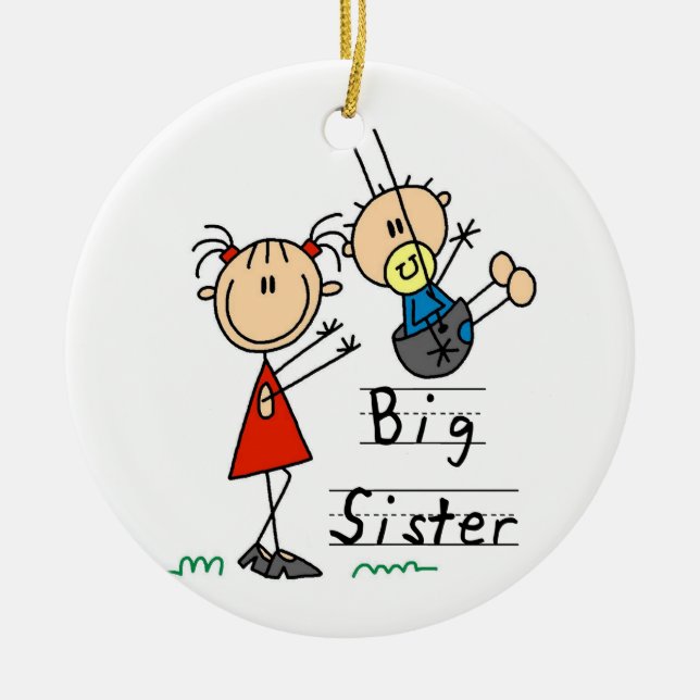 Big Sister with Little Brother Gifts Ceramic Tree Decoration (Front)