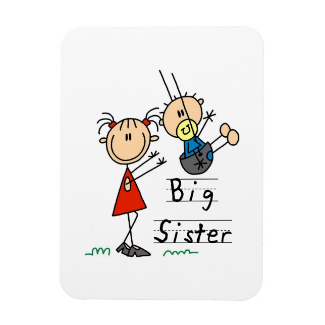 Big Sister with Little Brother Gifts Magnet (Vertical)
