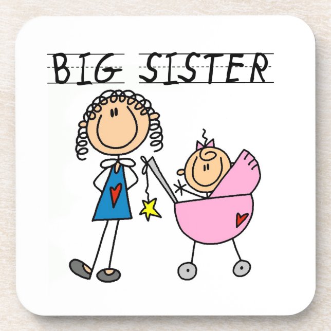 Big Sister With Little Sister Gifts Coaster (Front)
