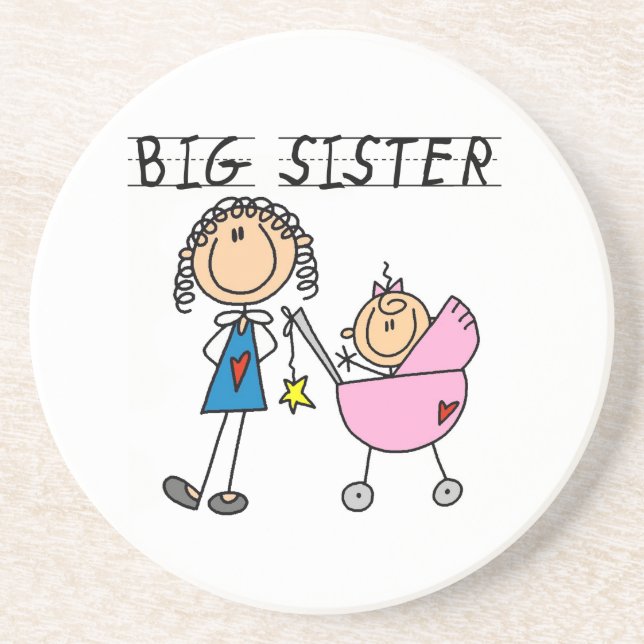 Big Sister With Little Sister Gifts Coaster (Front)